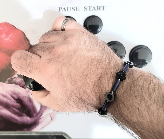 Lapis, Hex Nut, and Blue Sandstone, Midnight Shift Bracelet