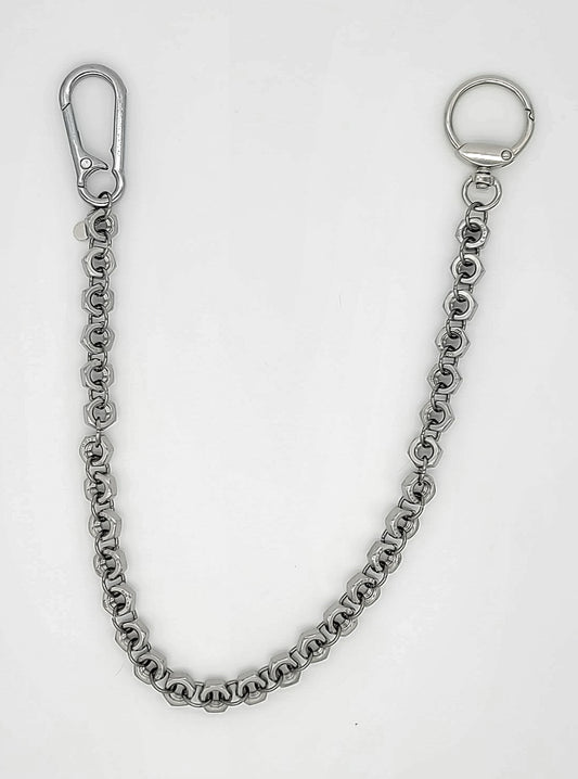 Hex Forged Stainless Steel Hex Nut Wallet Chain 18"