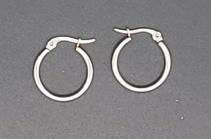 Silver & Gold Stainless Steel Hoop Earring Sets Sizes 20mm (.79 Inch) - 90mm (3.54 Inch) with Saddle Back Closure