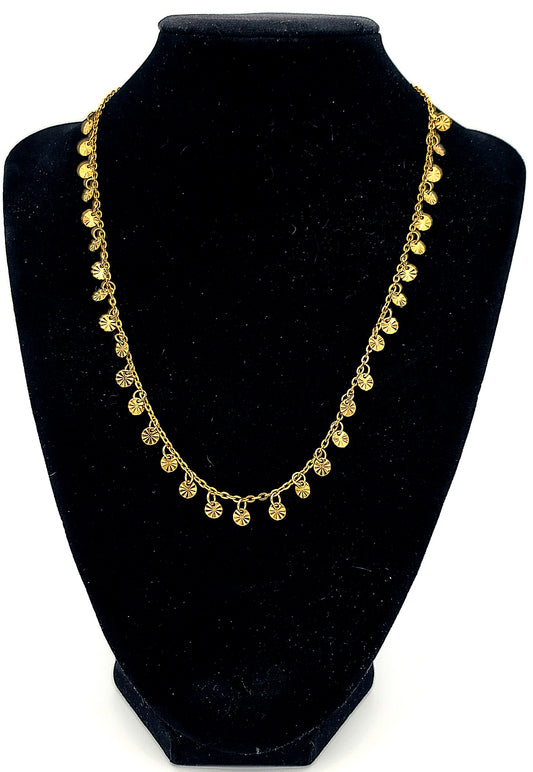 Gold Suncoin Stainless Steel Necklace