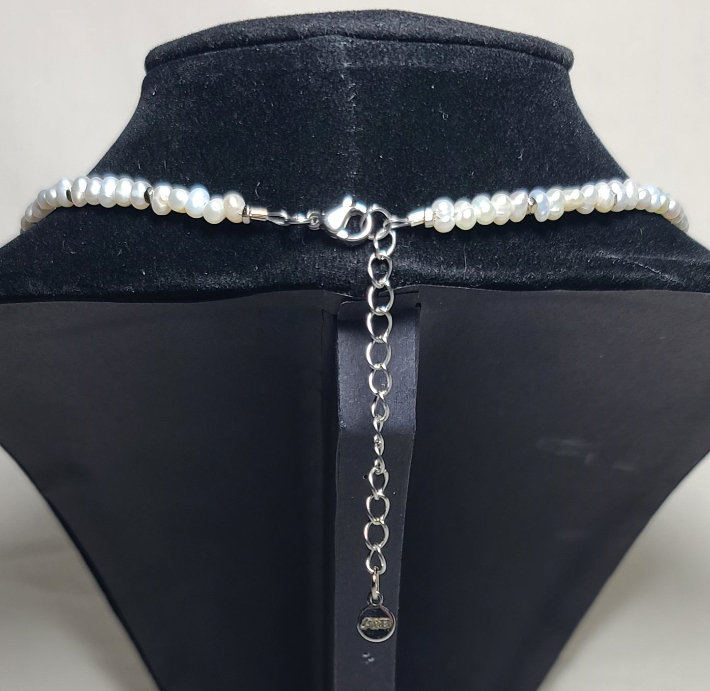 Baroque Pearl with Natural Emerald Beads 17"+2.5" Stainless Steel Dainty Necklace