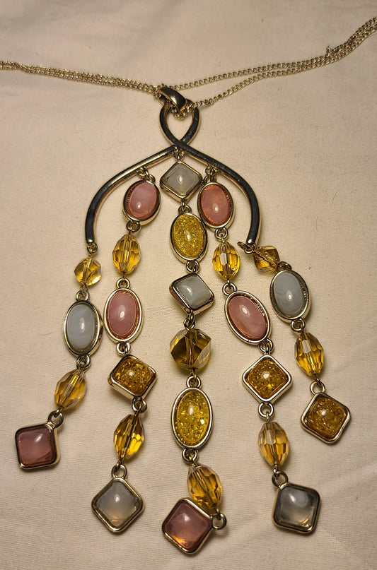 Simply Vera Vera Wang Necklace & Ring Set – Gold Tone, Multi-Color Stones, New