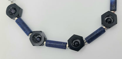 Lapis, Hex Nut, and Blue Sandstone, Midnight Shift Bracelet