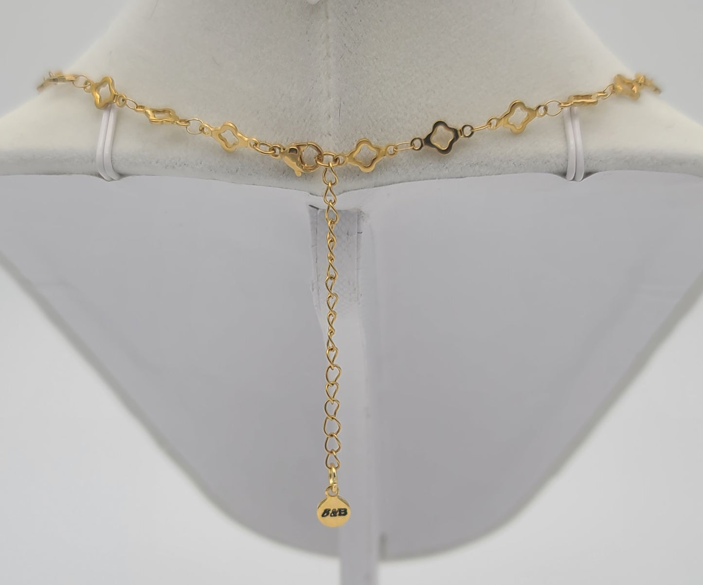 Aquamarine & Gold Clover Jewelry Set, Adjustable, Fringe Necklace, Bracelet & Earrings