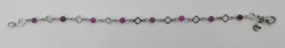 Red Ruby Radiance – Stainless Steel Clover and Natural Ruby Bracelet, Earrings & Necklace Set