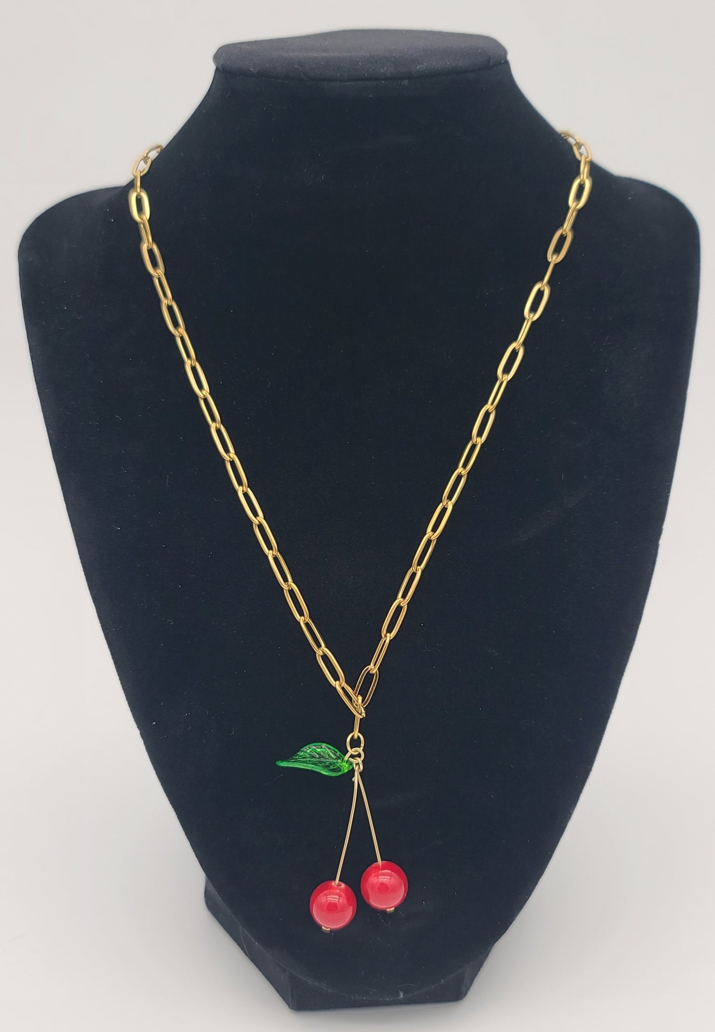 Cherry Pop Gold Stainless Necklace