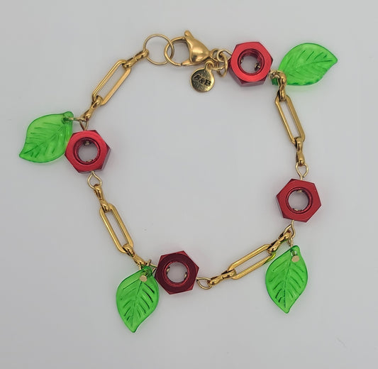 Cherry Pop Hex Nut Bracelet