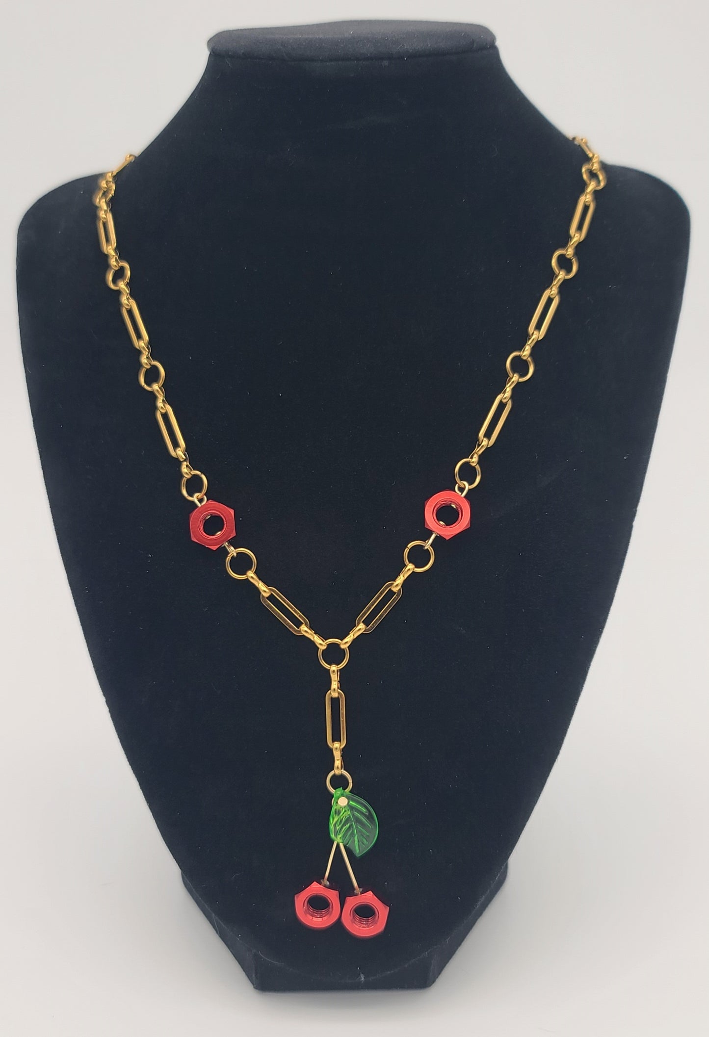 Cherry Pop Hex Nut Necklace