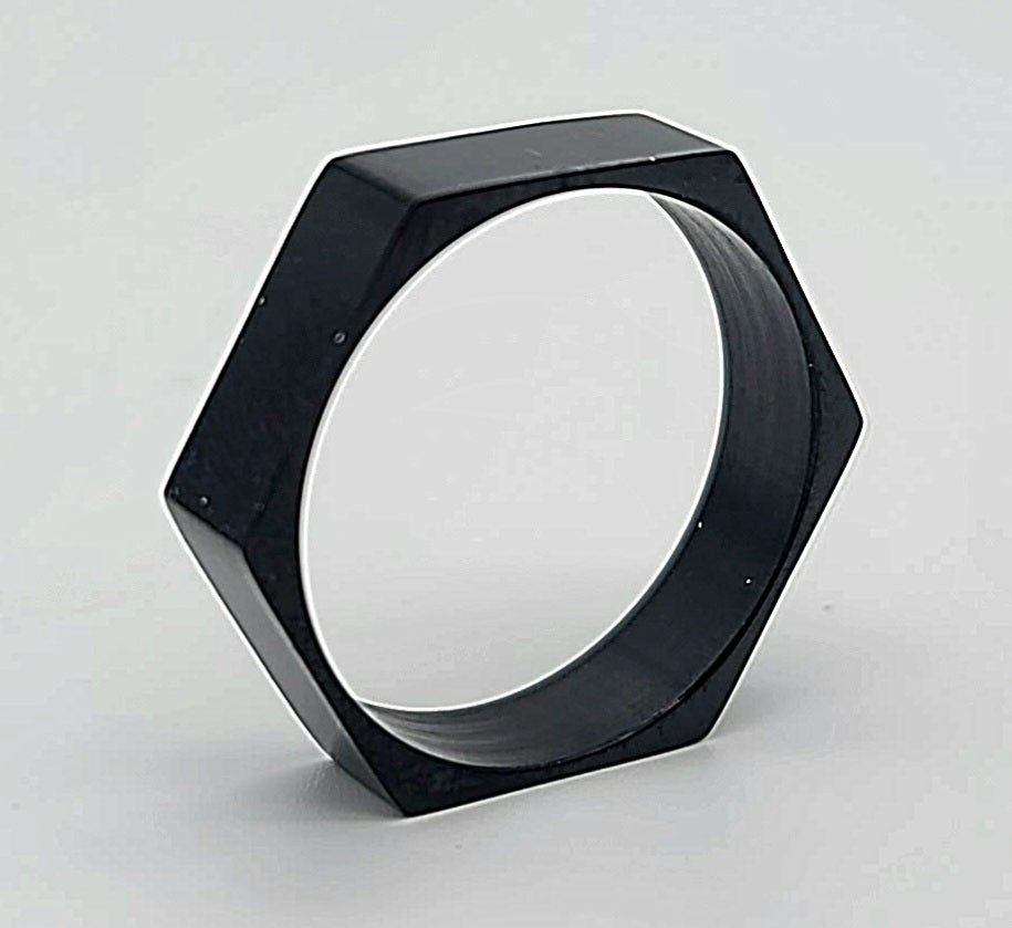 Modern Industrial Edge Stainless Steel Hex Ring