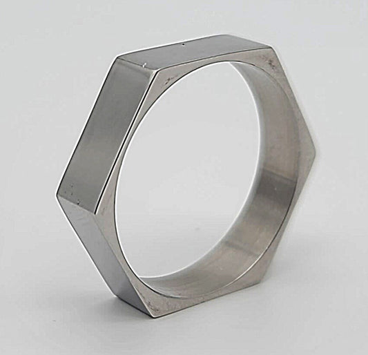 Modern Industrial Edge Stainless Steel Hex Ring