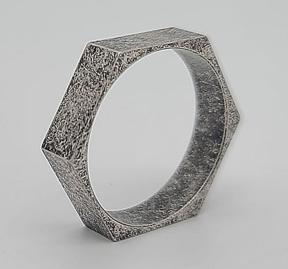 Modern Industrial Edge Stainless Steel Hex Ring