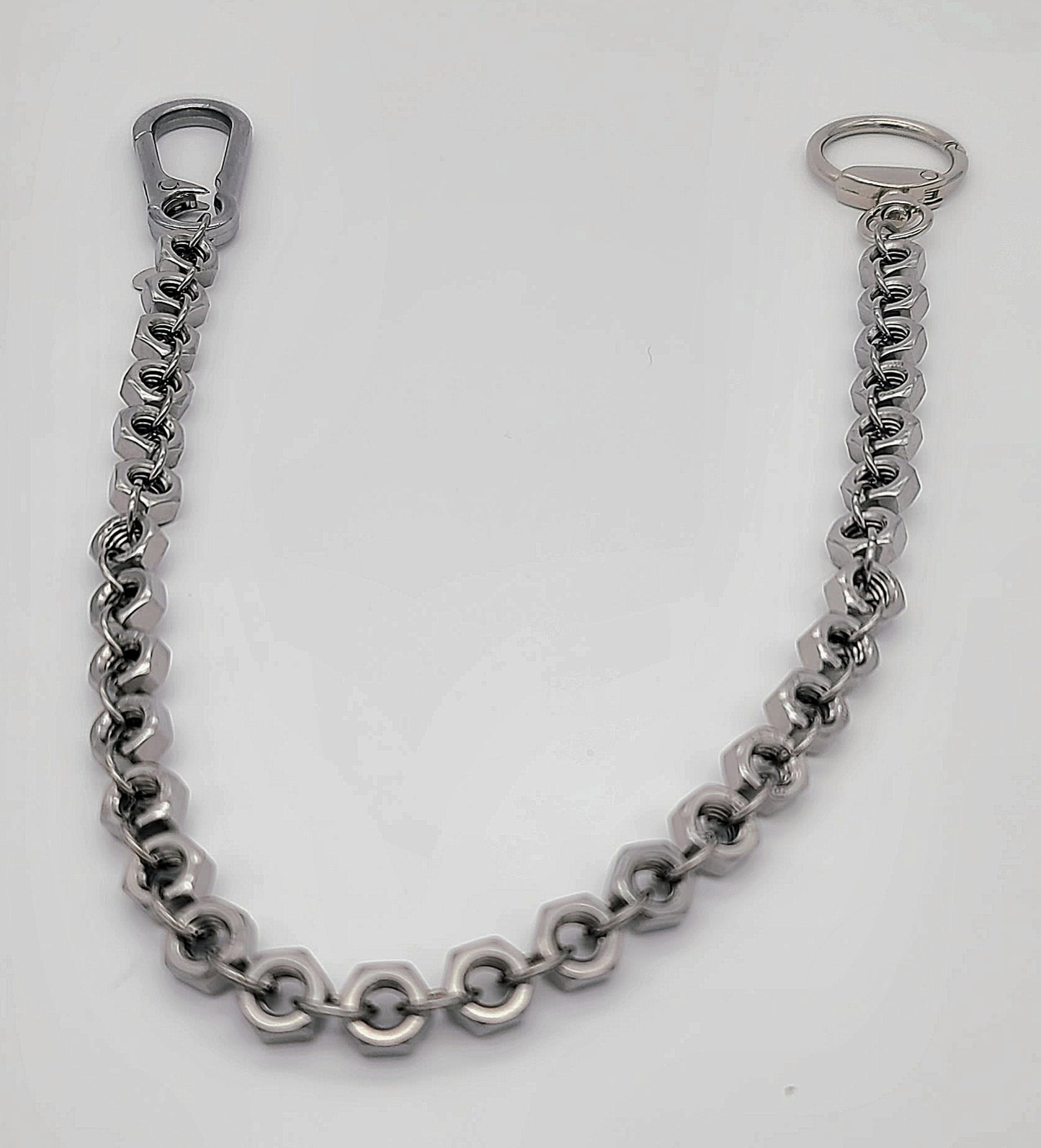 Hex Forged Stainless Steel Hex Nut Wallet Chain 18"