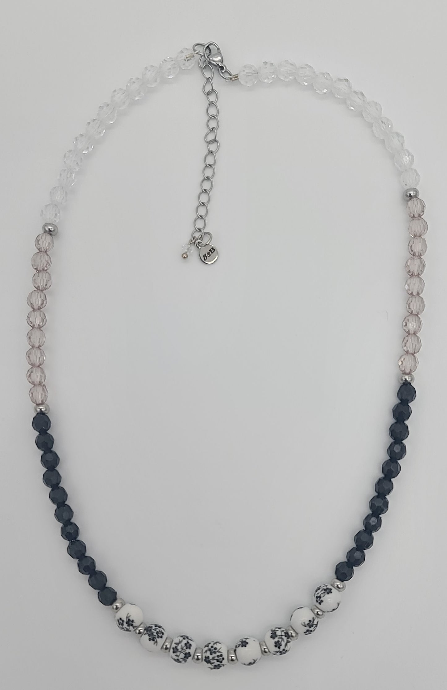 Monochrome Bloom Porcelain Floral Jewelry Set