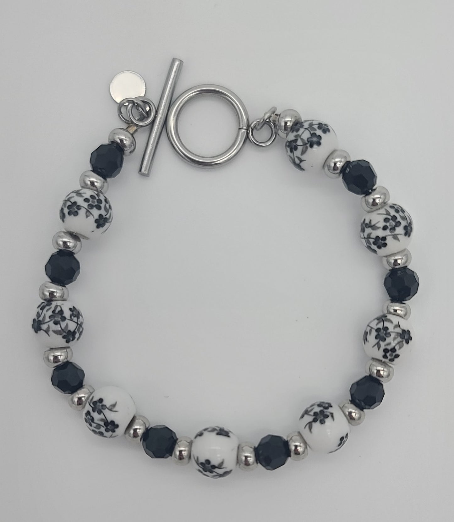 Monochrome Bloom Porcelain Floral Jewelry Set