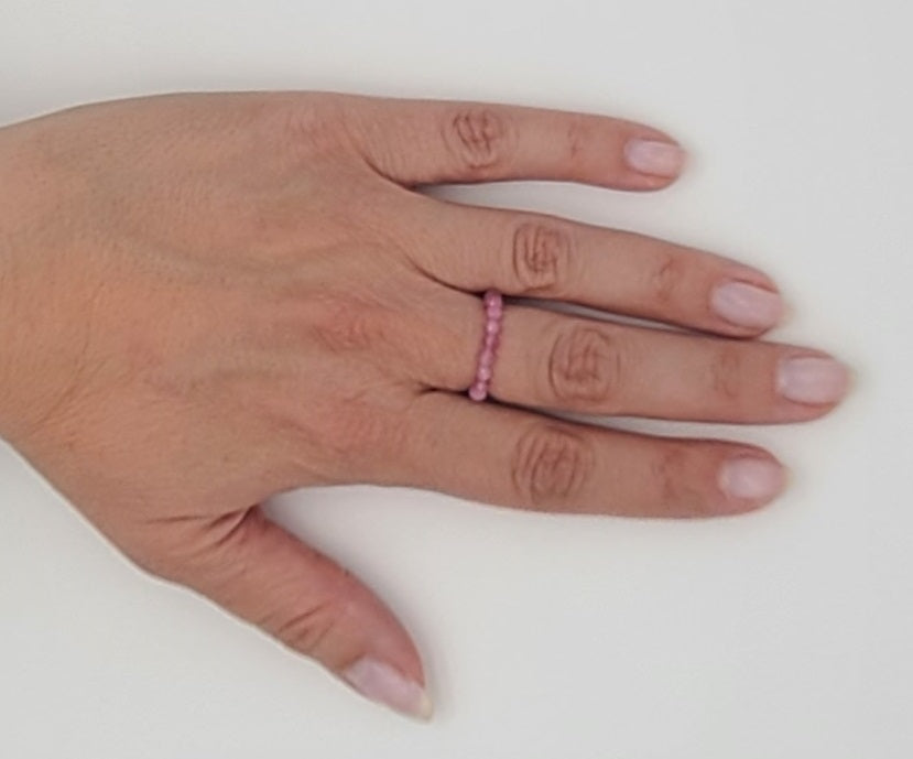 Half & Half Faceted Tourmaline × Aquamarine Stretch Fit Ring 7.75 – 10