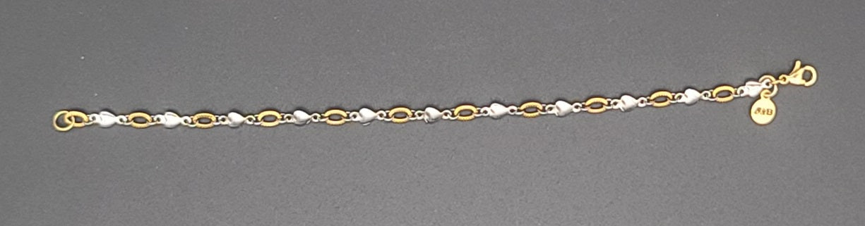 Heart of Steel: Two-Tone Love Link Stainless Steel Bracelet