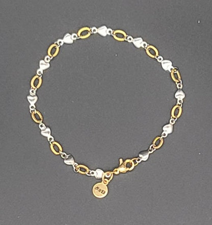 Heart of Steel: Two-Tone Love Link Stainless Steel Bracelet