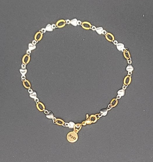 Heart of Steel: Two-Tone Love Link Stainless Steel Bracelet