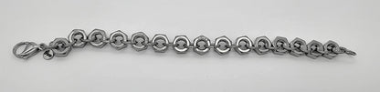 Hex Forged, Stainless Steel Hex Nut Bracelet 8.75