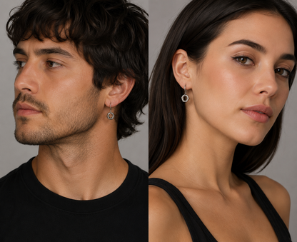 Stainless Steel Single Hex Nut Drop Earrings