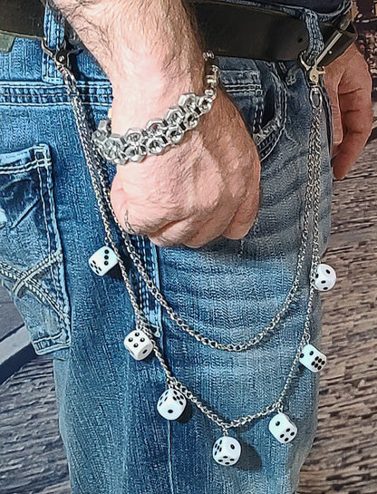 Bolt n' Roll 2 Tier Dice Wallet Chain Stainless Steel