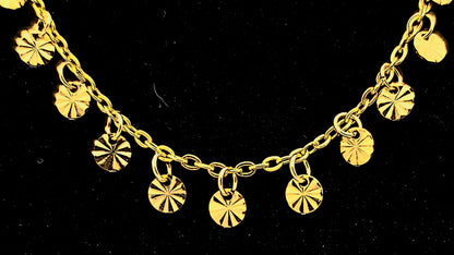 Gold Suncoin Stainless Steel Necklace