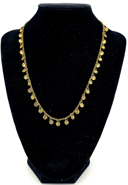 Gold Suncoin Stainless Steel Necklace
