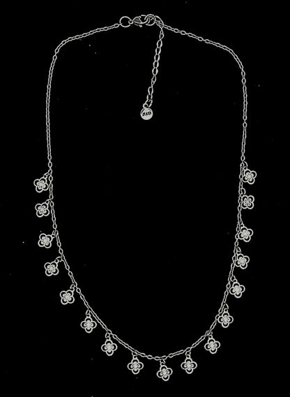 Clovers and Starcoin Stainless Steel Necklace