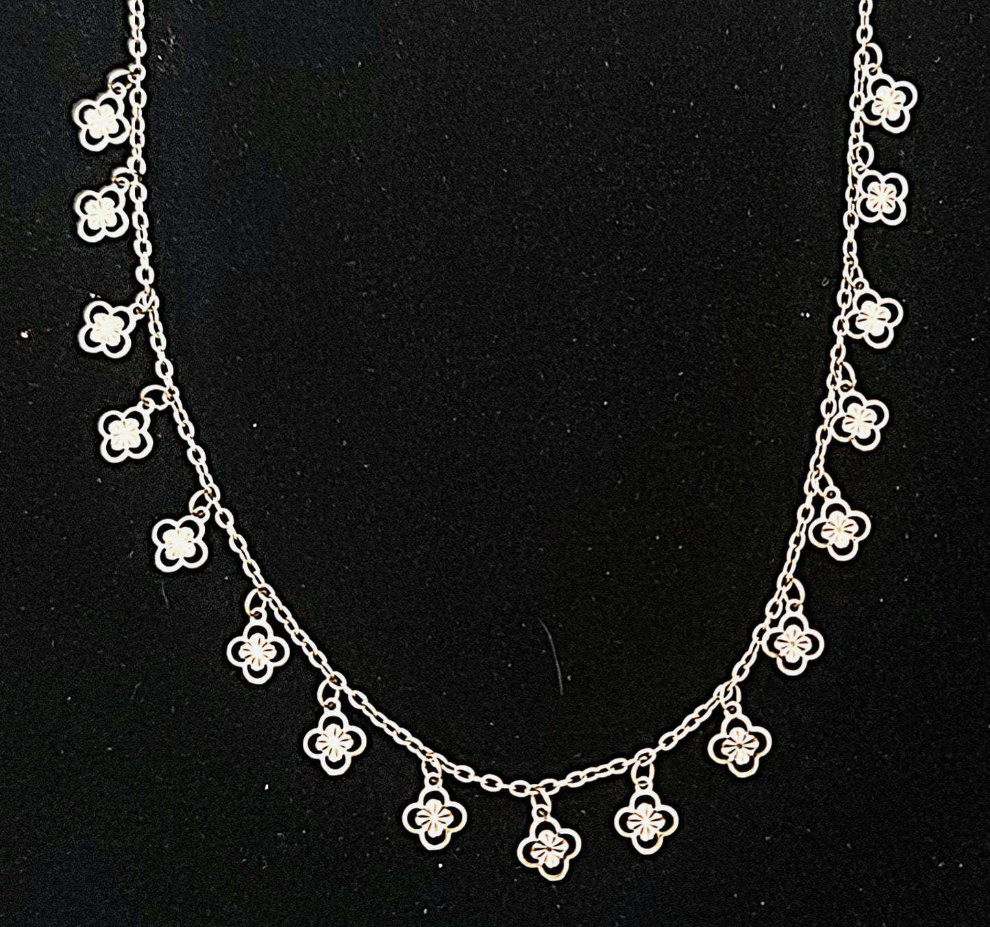 Clovers and Starcoin Stainless Steel Necklace