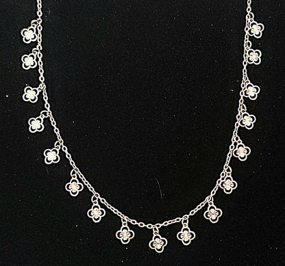 Clovers and Starcoin Stainless Steel Necklace