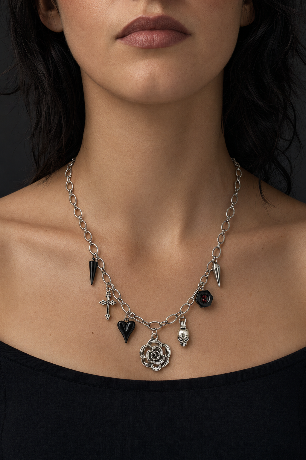 The Hexed Rose Gothic Necklace Style 2
