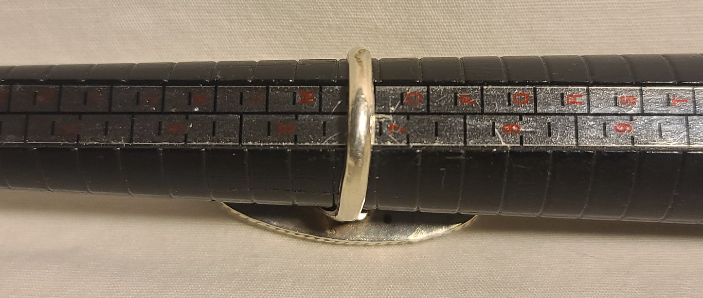 Abalone Marijuana Leaf Vintage Sterling Silver Ring, Size 7