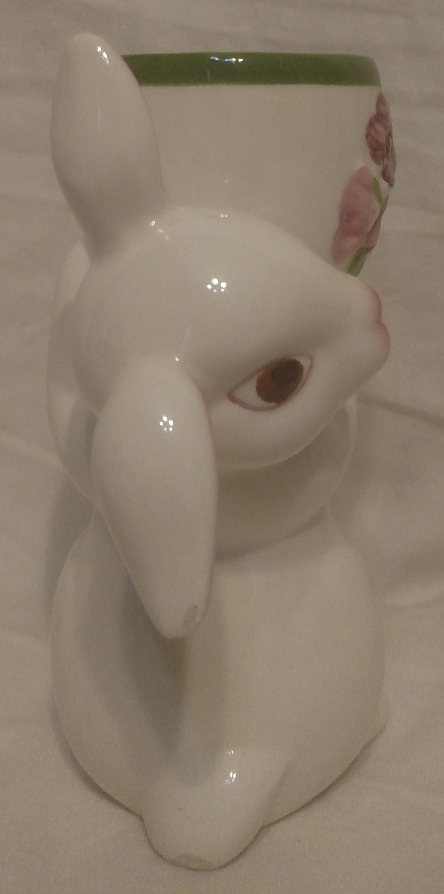 Vintage Avon Ceramic Bunny Rabbit Candle Holder, Easter Spring Décor