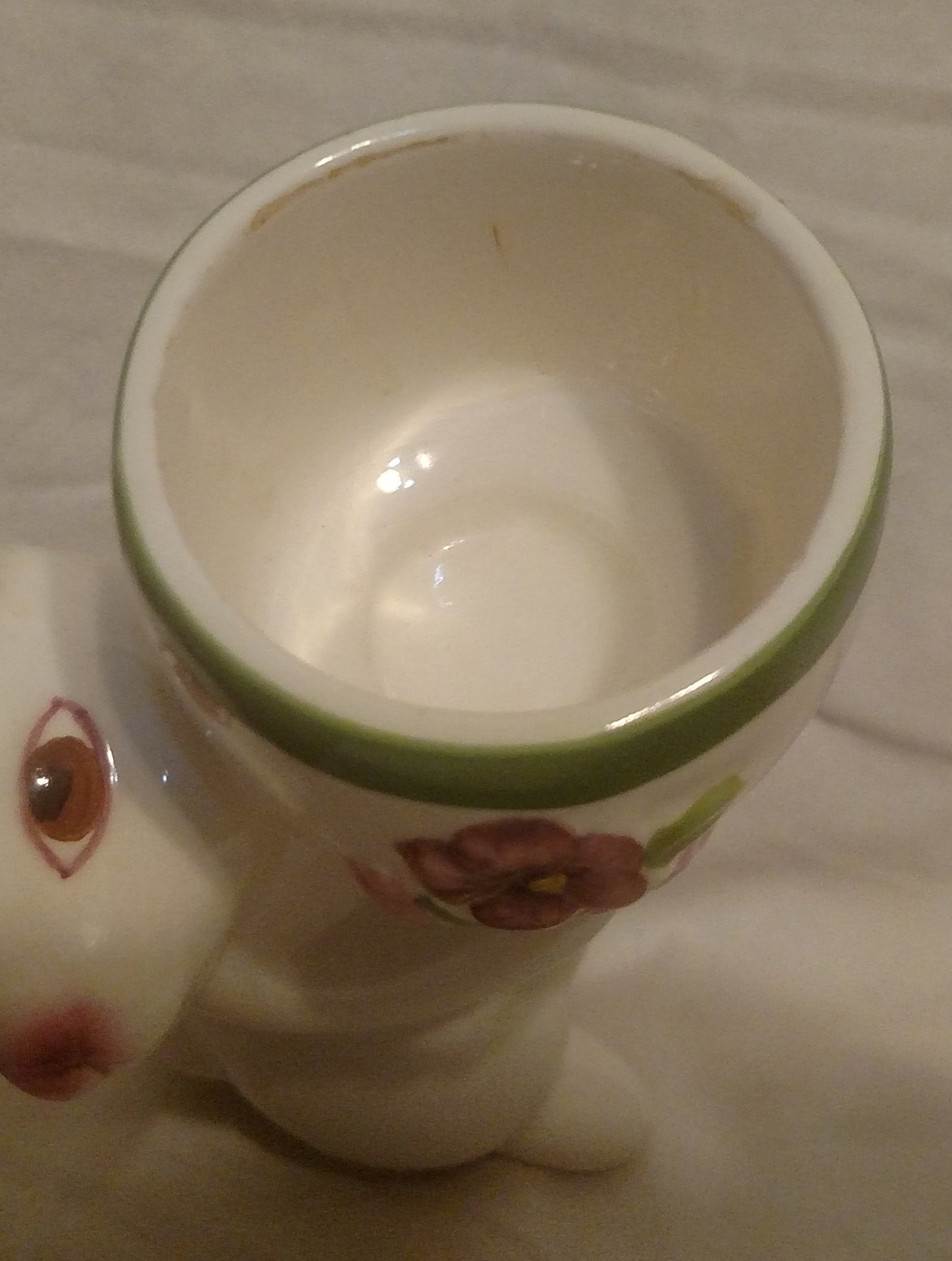 Vintage Avon Ceramic Bunny Rabbit Candle Holder, Easter Spring Décor