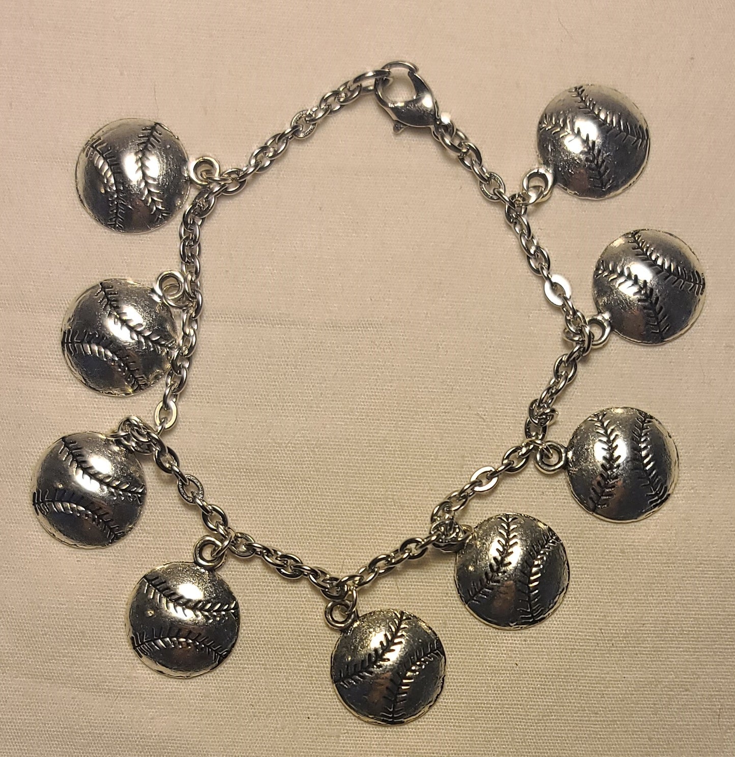 Baseball Dangle Charm Bracelet
