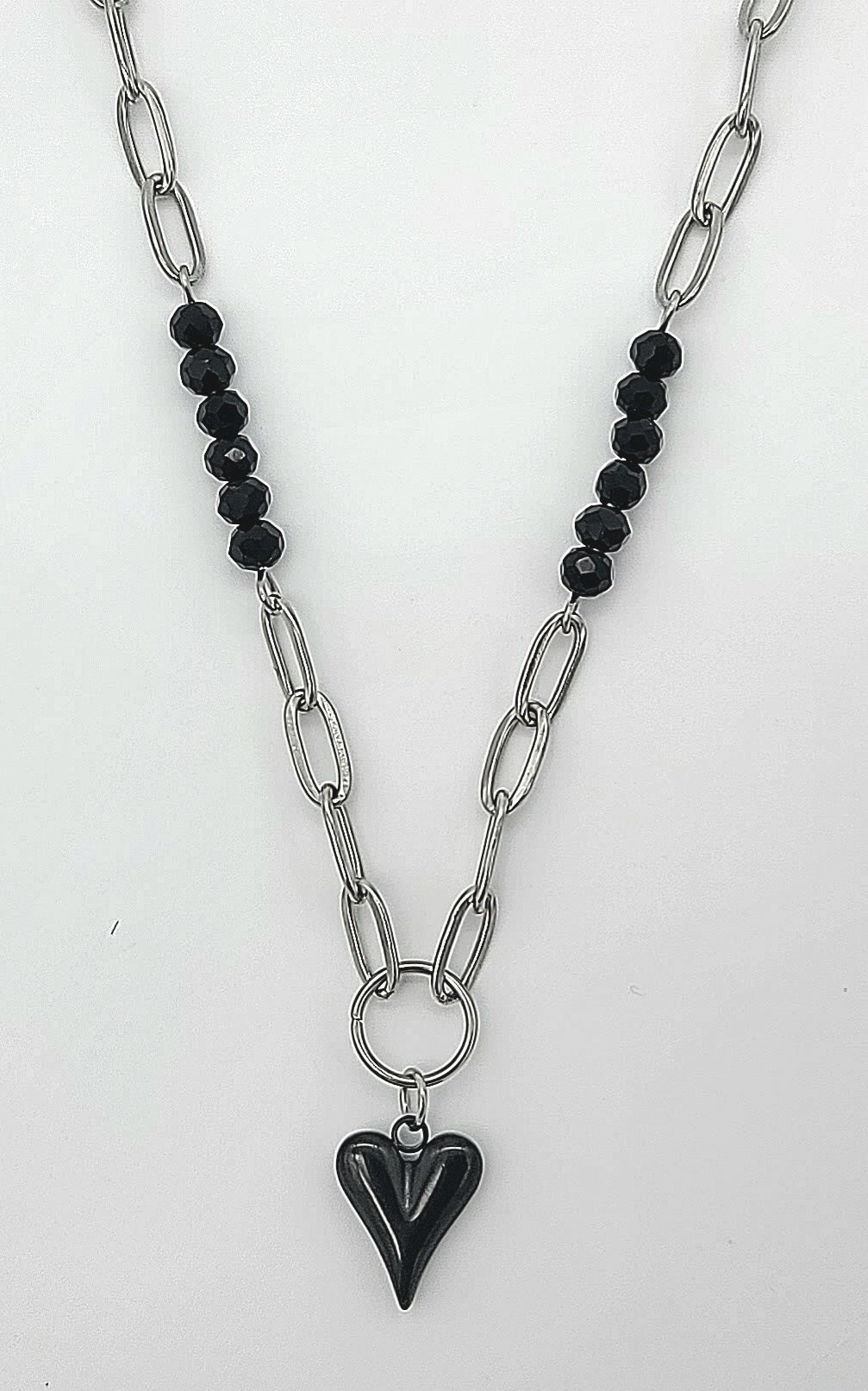 Black Heart of Steel Necklace