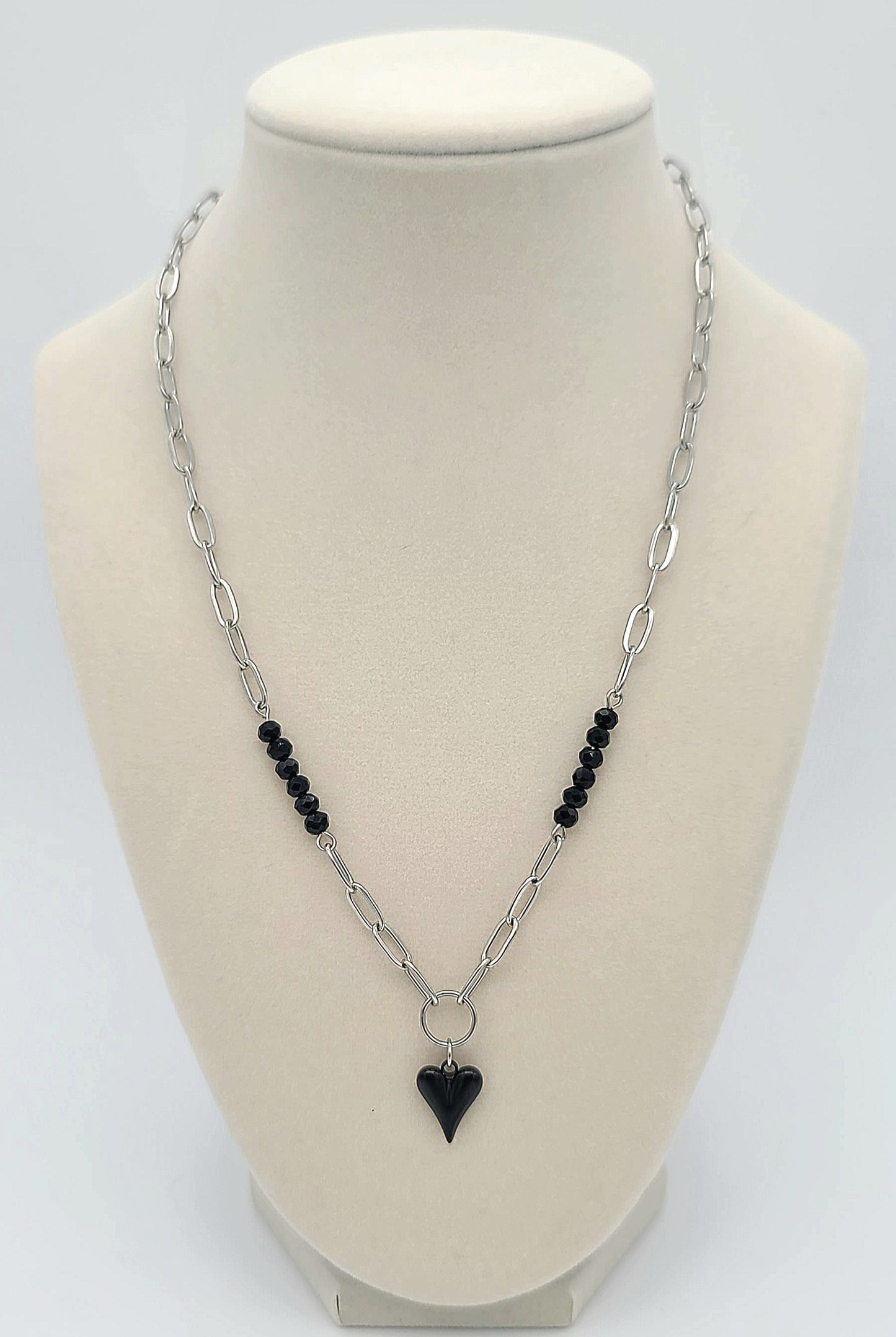 Black Heart of Steel Necklace