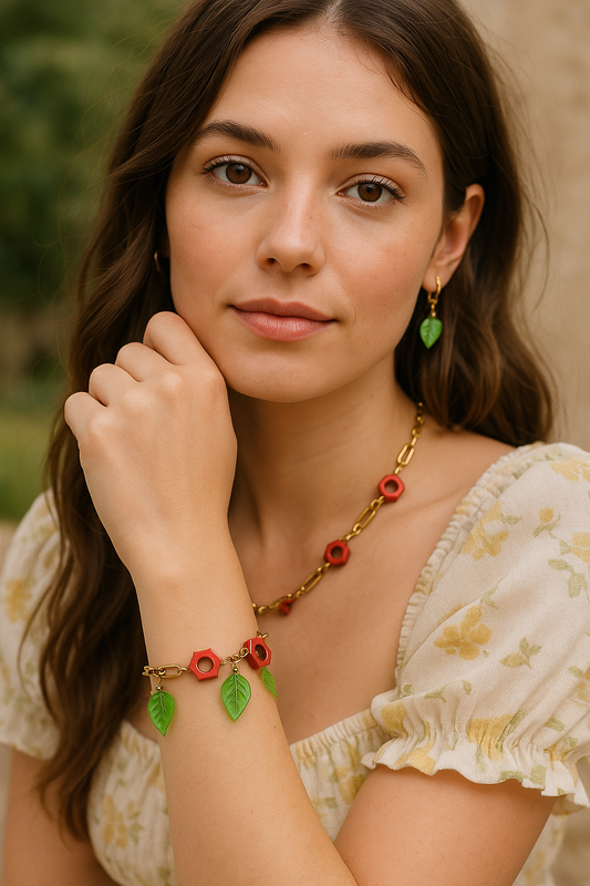 Cherry Pop Hex Nut Bracelet