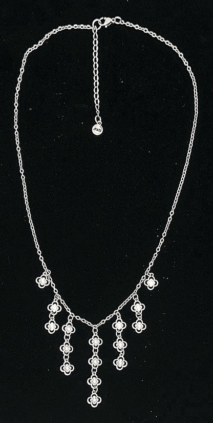 Clovers and Starcoin Cascade Stainless Steel Necklace
