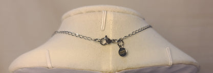 Elegant Floral Drop Necklace Set, Stainless Chain, Purple Beads, Black Accents, 3 Piece Set