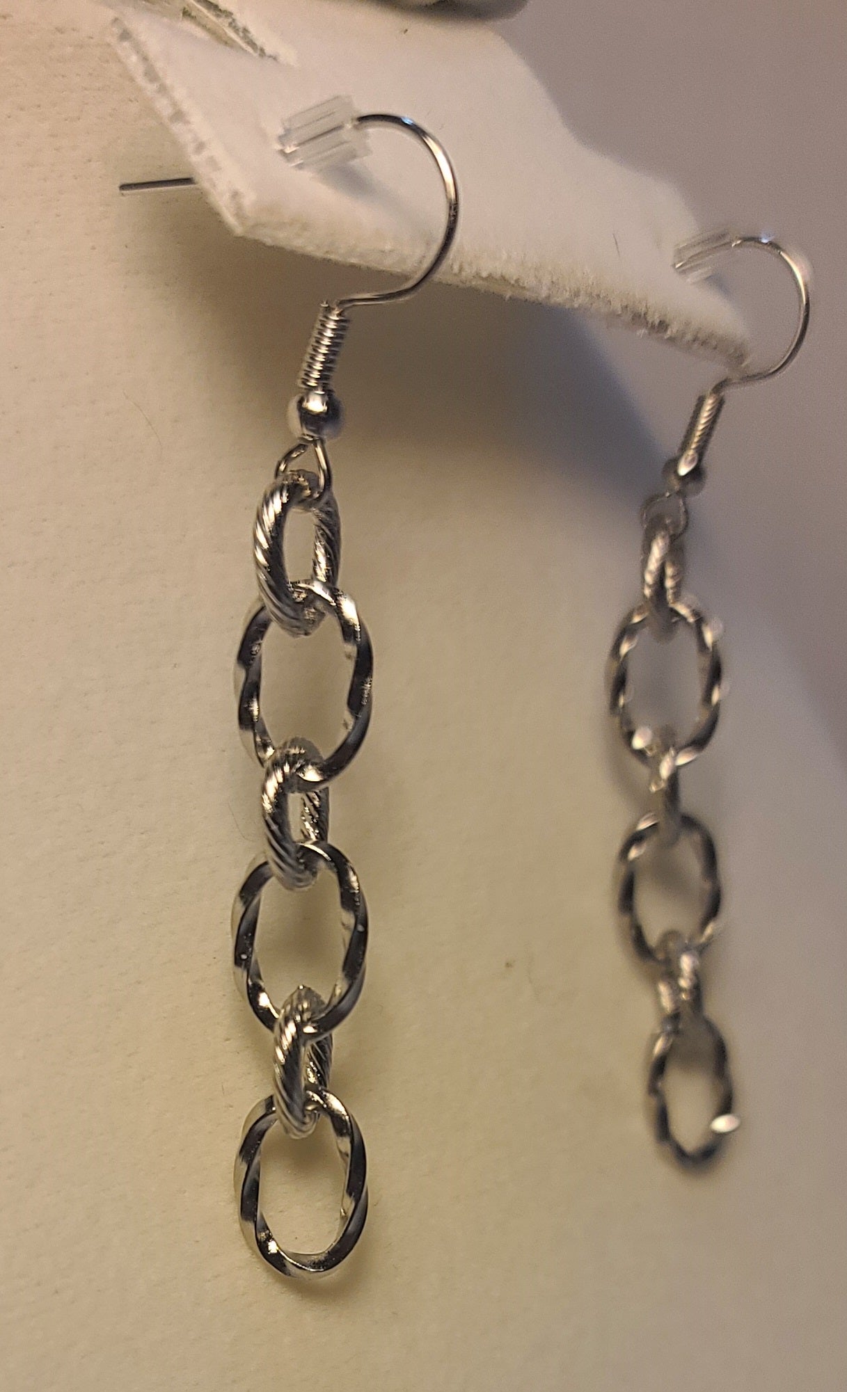 Everyday Silver-Tone Stainless Steel Textured Link Set, Necklace, Bracelet, Earrings
