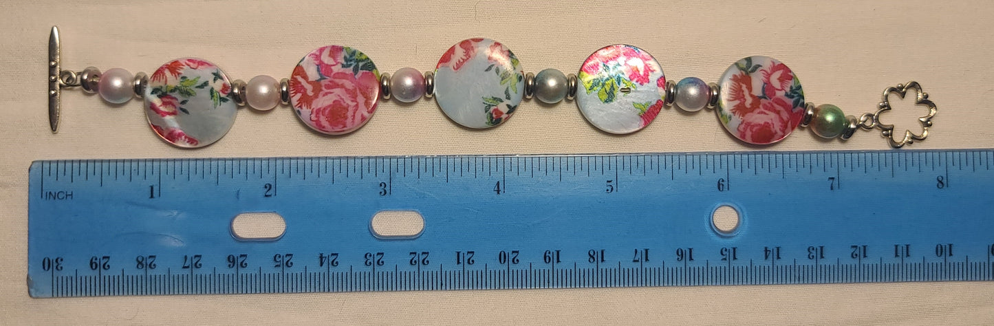 Floral Beaded Necklace, Bracelet, & Earring Set