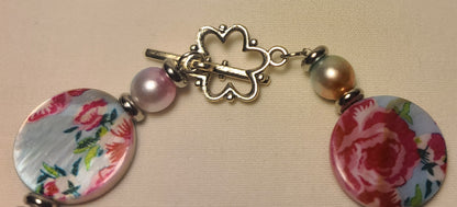 Floral Beaded Necklace, Bracelet, & Earring Set