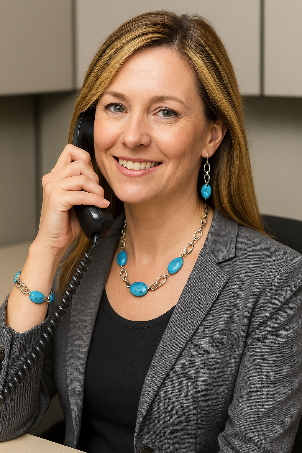 Glacier Blue Wagnerite Jewelry Set (Necklace, Bracelet & Earrings) Stainless Steel Textured Chain