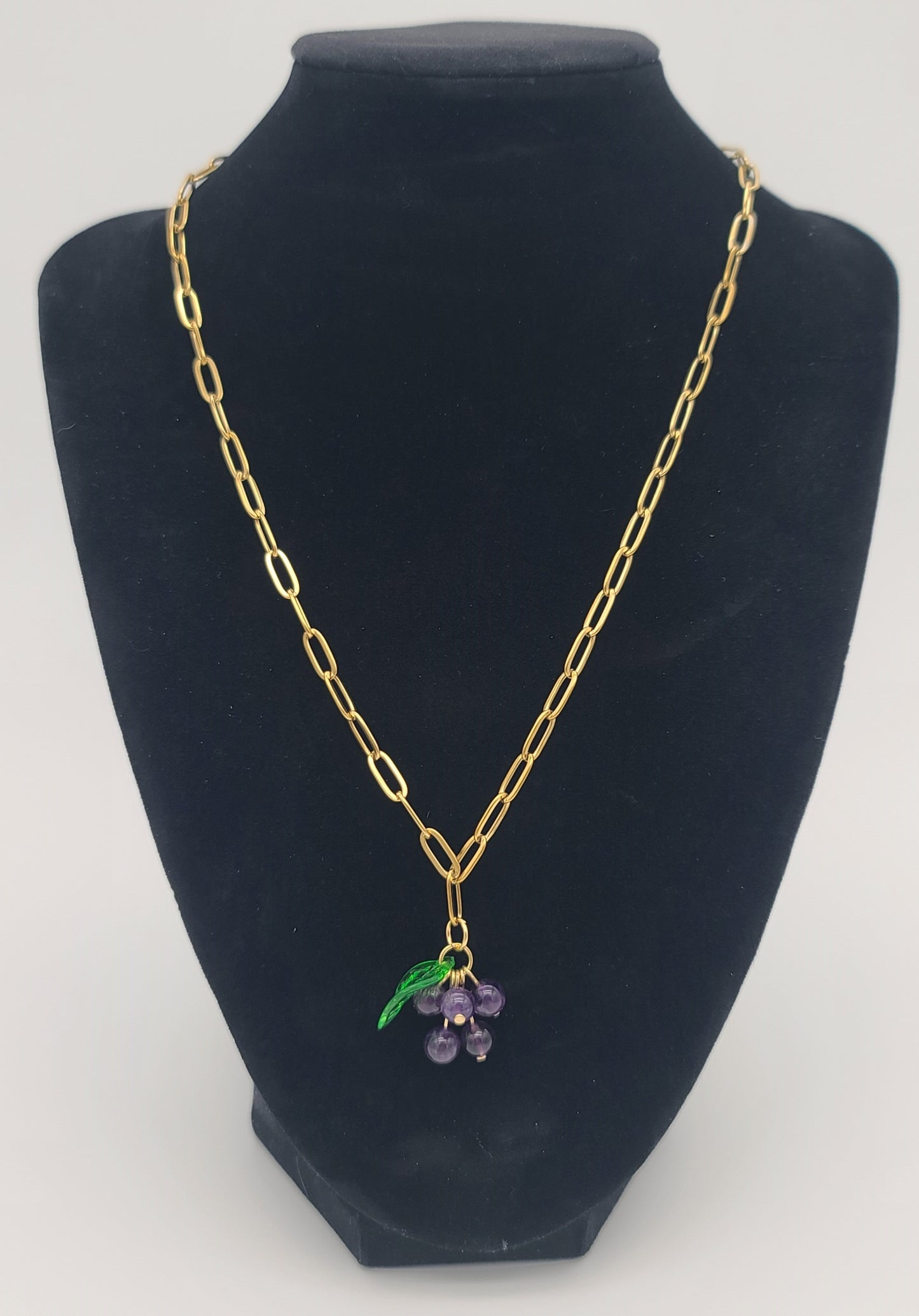 Grapes in the Golden Vineyard Necklace & Earrings Set