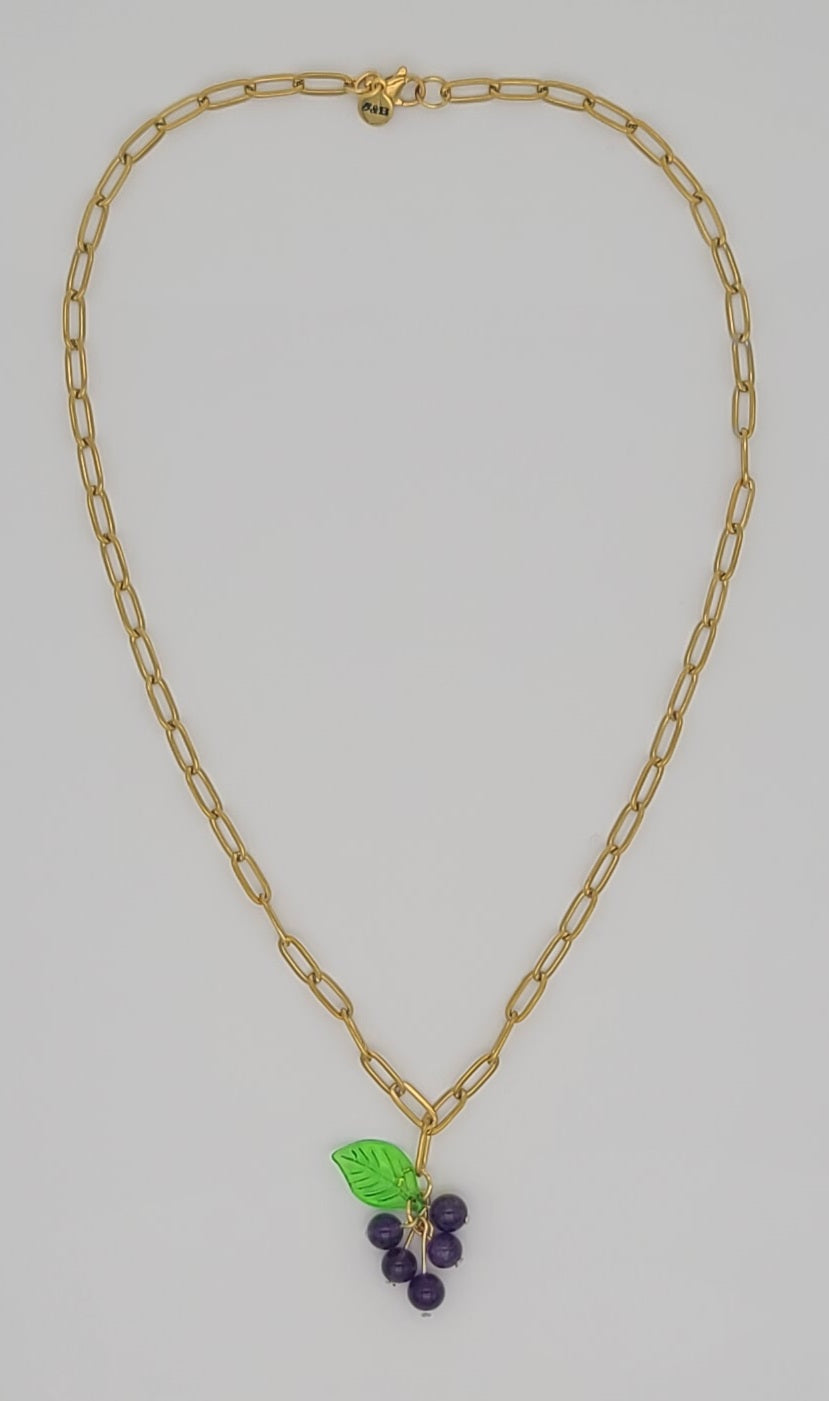 Grapes in the Golden Vineyard Necklace & Earrings Set