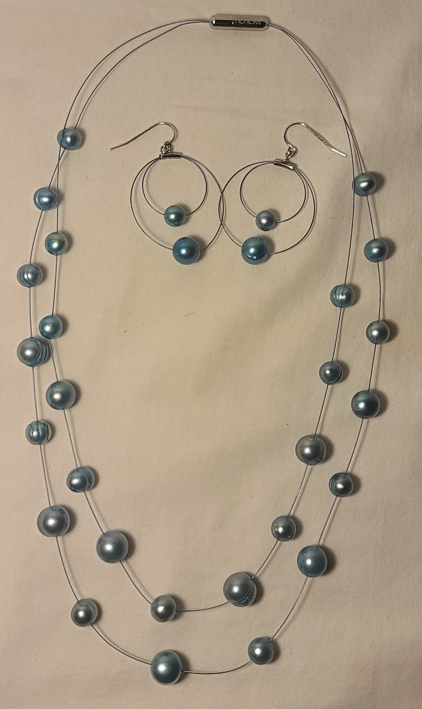 Honora Blue Cultured Pearl Necklace & Earrings Set
