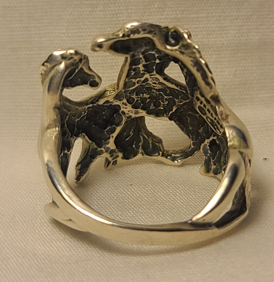 Wild Horses Uniquely Designed Silver Ring, Size 7.25