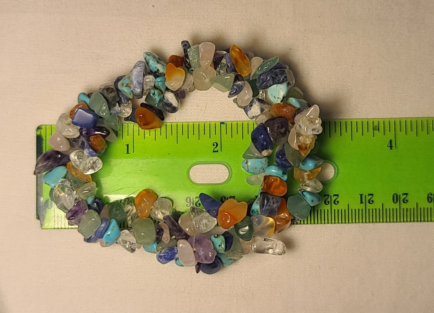 Natural Gemstone Chip Stretch Bracelet, Bohemian Healing Stone Jewelry, Mixed Stones