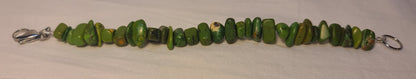 Natural Green Howlite Stone Bead Bracelet – 8.25" Stainless